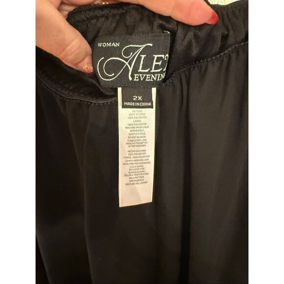 Alex Evenings Black Basic Straight Leg Chiffon Wide Leg Formal Pants sz 2X NWT - Picture 5 of 7